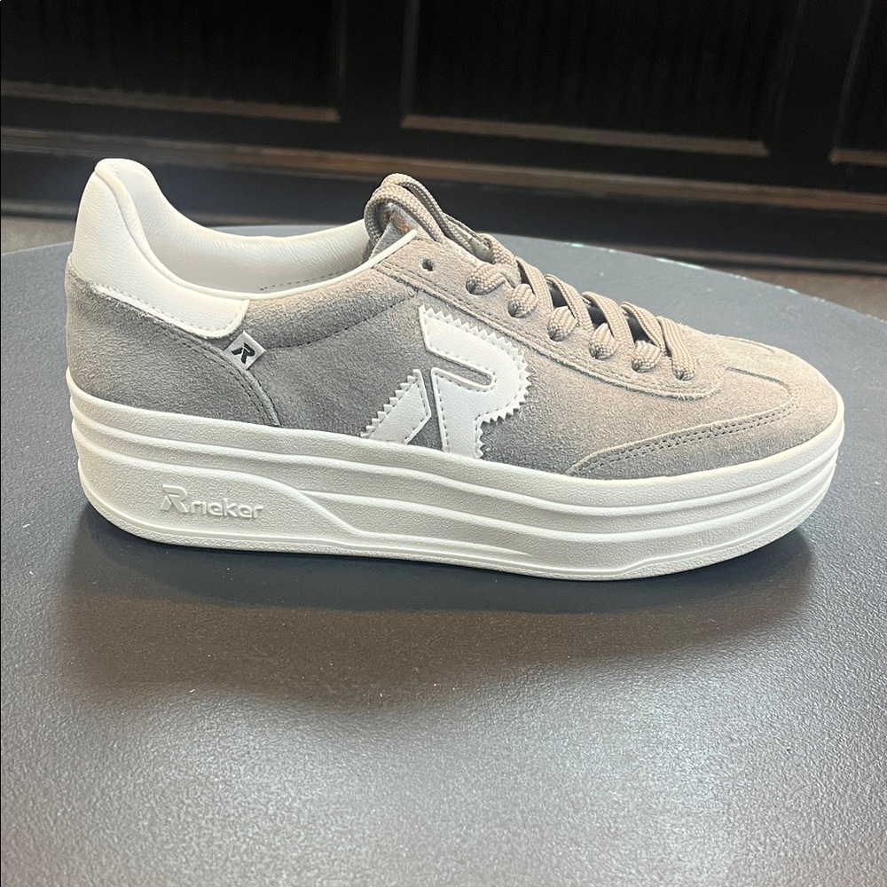 Rieker Suede Gray and White Casual Shoes